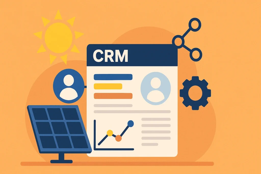 solar crm illustration with sunshine